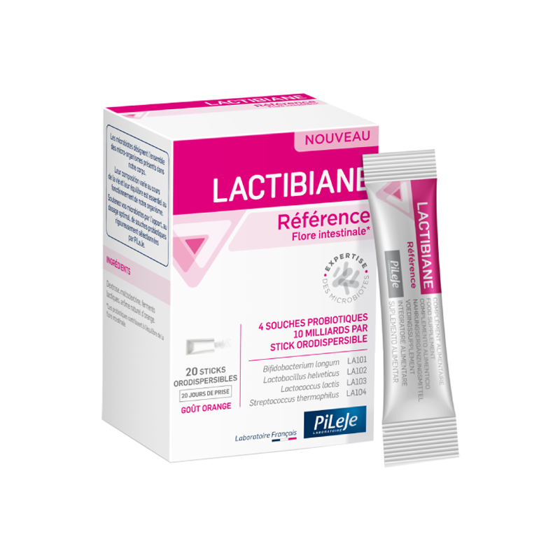 Pileje Lactibiane Référence goût orange 20 sticks orodispersibles