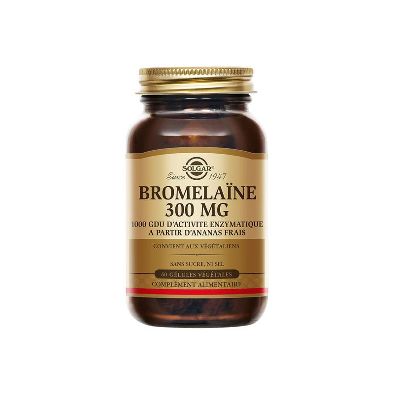 Solgar Bromélaïne 300mg 60 gélules végétales