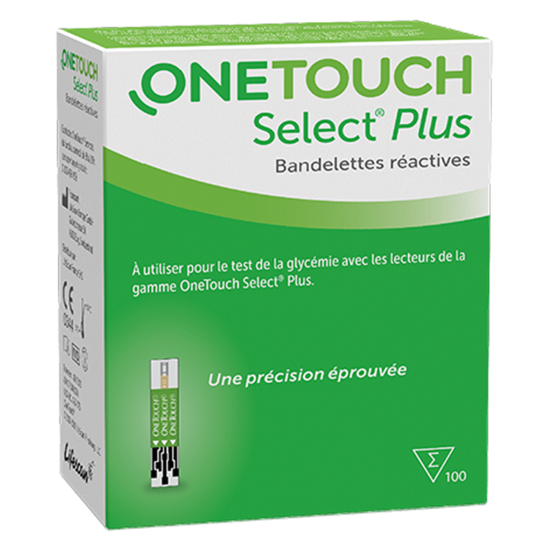 OneTouch Select Plus 100 bandelettes réactives