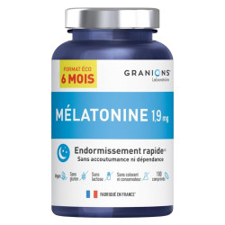 Granions Mélatonine 1,9mg format éco 6 mois 180 comprimés