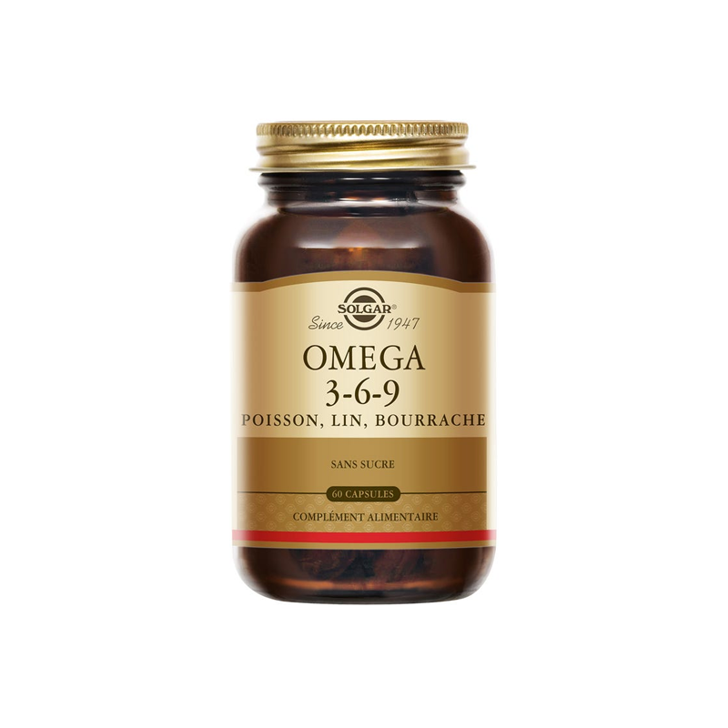 Solgar Oméga 3-6-9 sans sucres 60 capsules