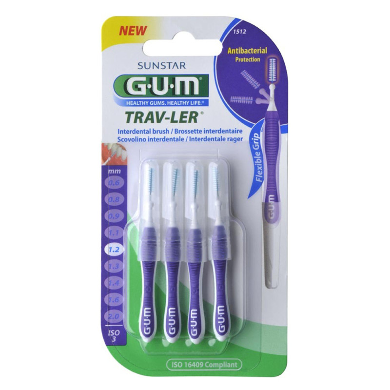 GUM Trav-ler 1512 Brossettes interdentaires 1,2 mm par 6 unités