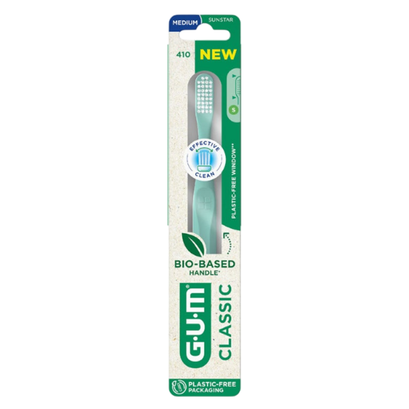 GUM Classic 410 Bio-sourcée Brosse à dents medium