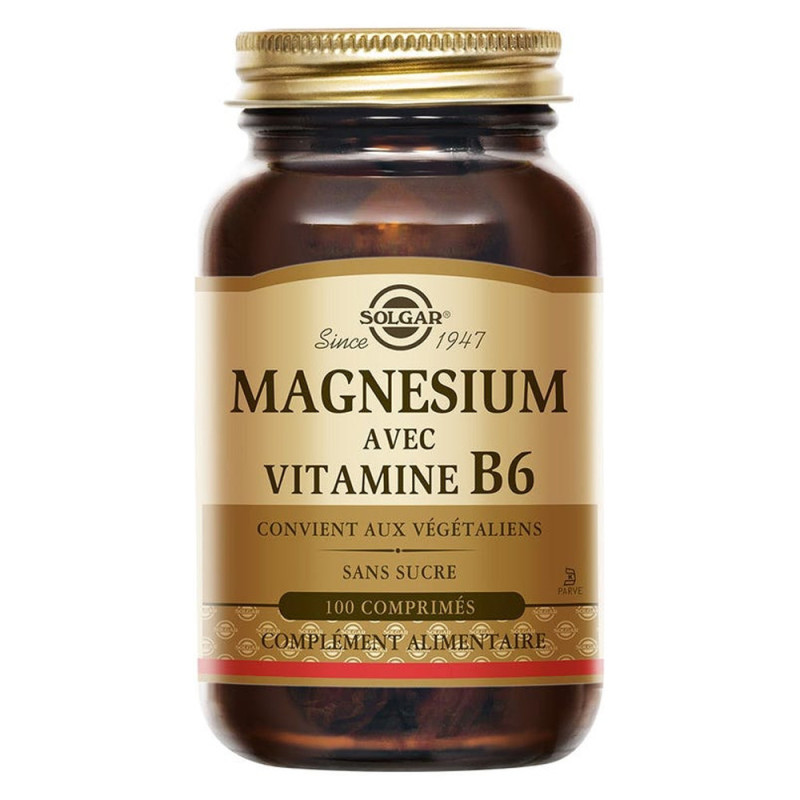 Solgar Magnesium avec Vitamine B6 - 100 comprimés