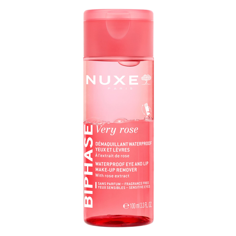 Nuxe Very rose Biphase Démaquillant waterproof yeux et lèvres 100ml