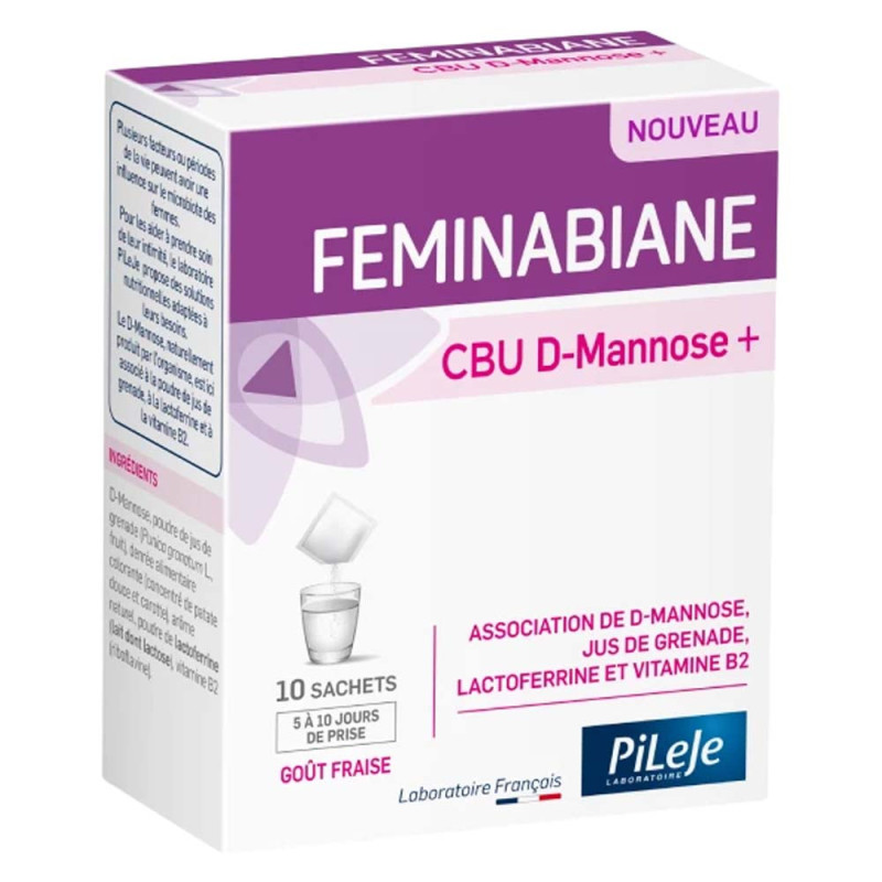 Pileje Feminabiane CBU D-Mannose + 10 sachets à diluer
