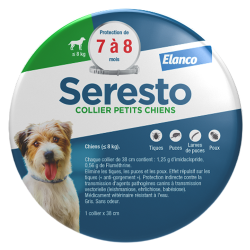 Seresto Collier Antiparasitaire Petits chiens - de 8kg 2 colliers x 38cm