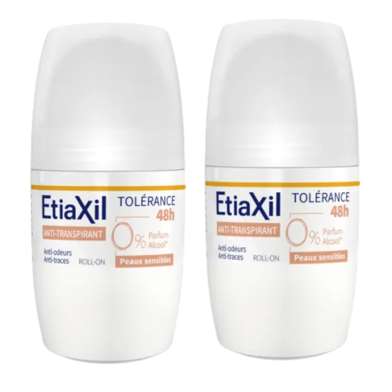 Etiaxil Tolérance anti-transpirant 48h roll-on lot de 2x50ml