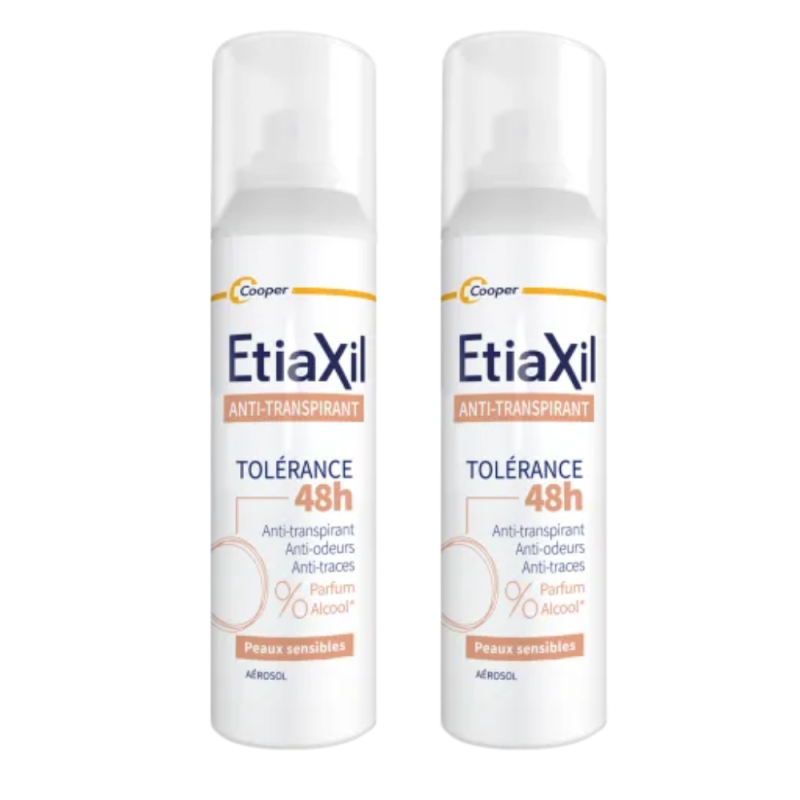 Etiaxil Anti-transpirant Tolérance 48h lot de aérosol 2x150ml