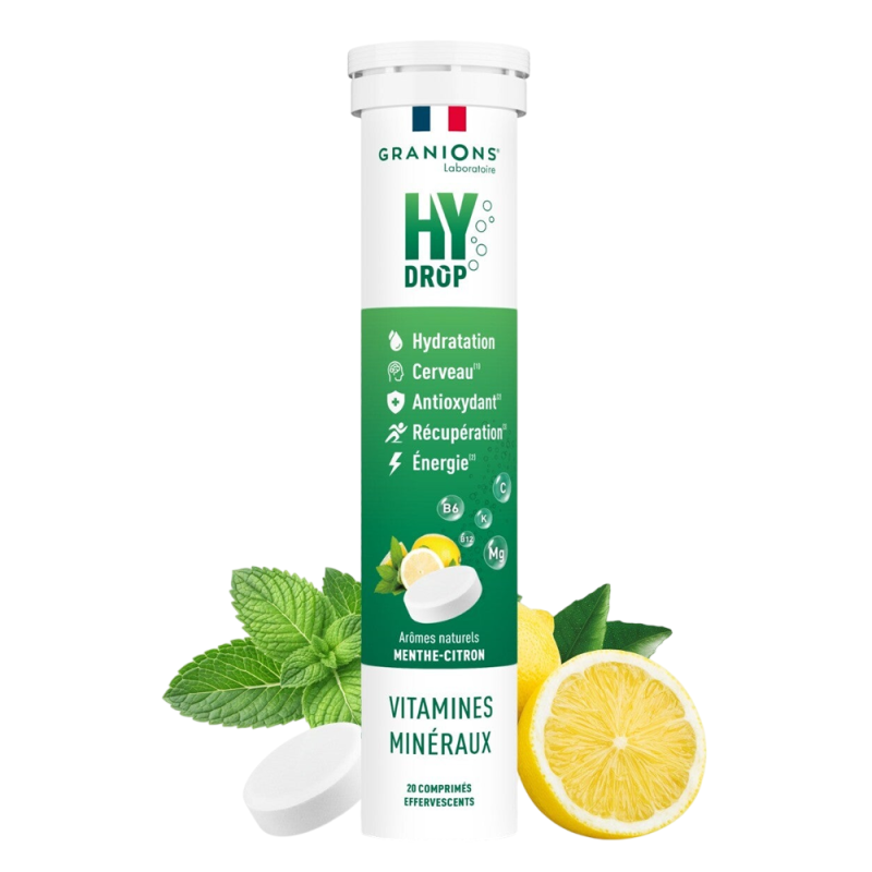 Granions Hydrop arôme Menthe-Citron 20 comprimés effervescents