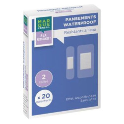 Marque Conseil 2 tailles 20 pansements waterproof