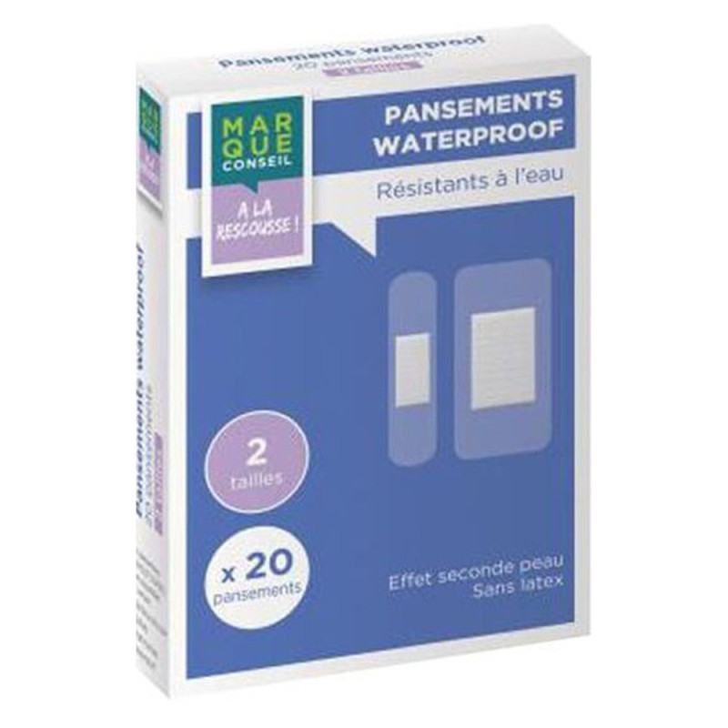 Marque Conseil 2 tailles 20 pansements waterproof