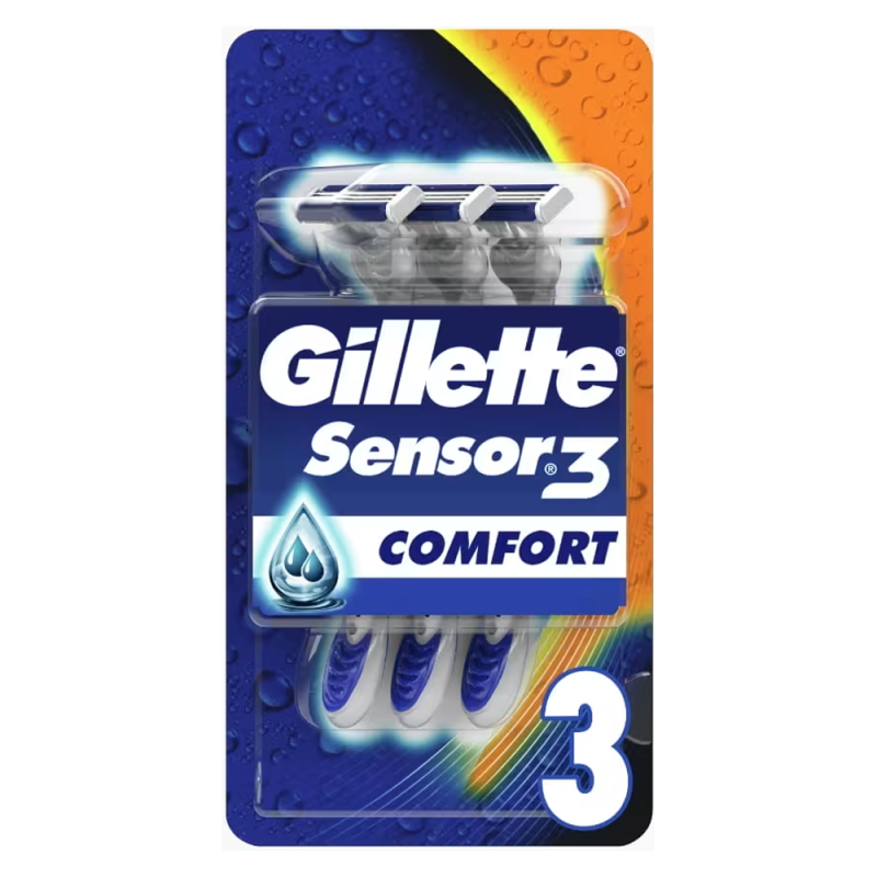 Gillette Sensor3 Confort 3 Rasoirs jetables