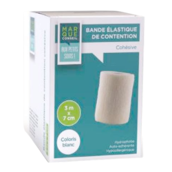 Marque Conseil Bande élastique de contention 7cmx3m blanc