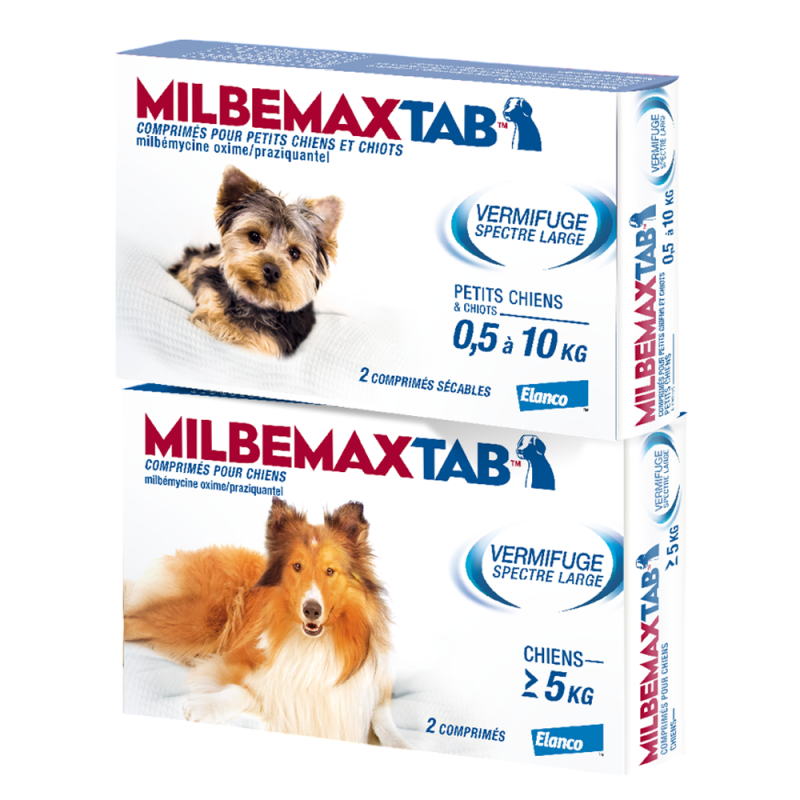 Milbemaxtab 12,5mg/125mg 2 comprimés pour chiens