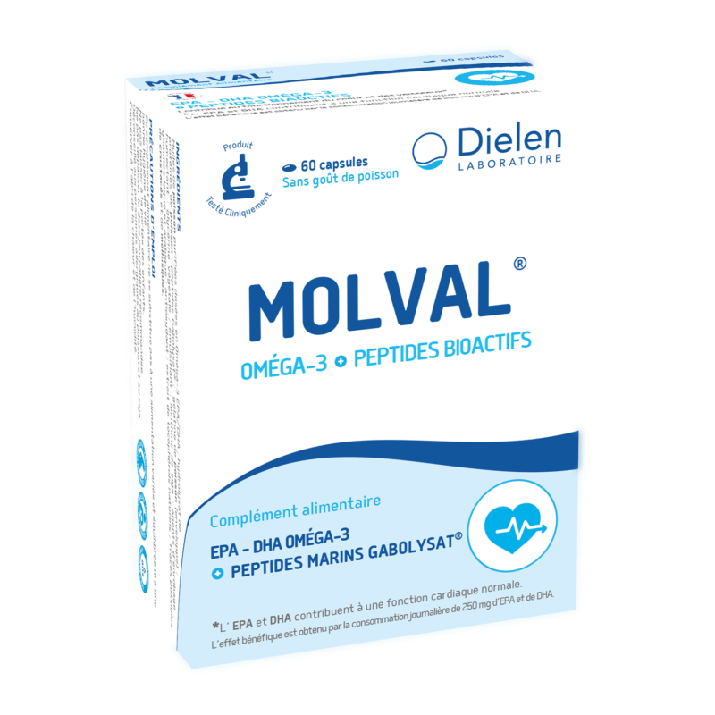 Dielen Molval Oméga 3 & péptides bioactifs 60 capsules