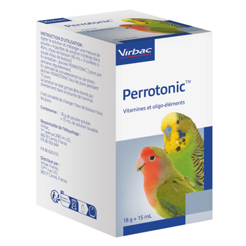 Virbac Perrotonic vitamines et oligo-éléments 18gr + 15ml