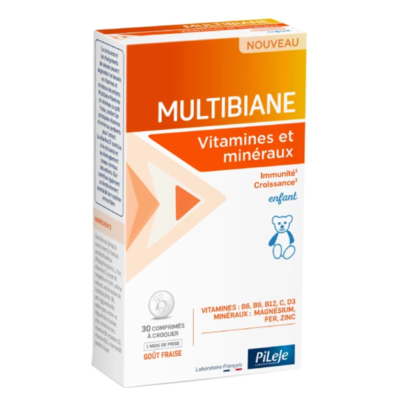 Pileje Multibiane Enfant vitamines et minéraux 30 comprimés à croquer