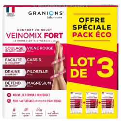 Granions Veinomix Fort lot de 3 mois 90 comprimés