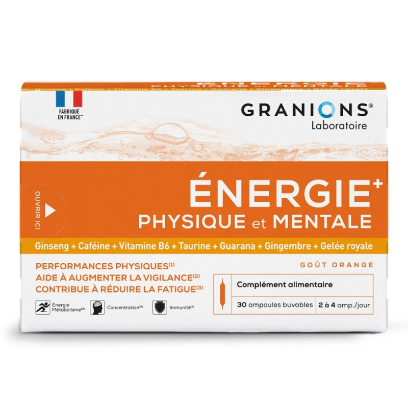 Granions Énergie Physique et Mentale 30 ampoules