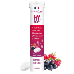 Granions Hydrop Pastille hydratation Électrolytes Fruits Rouges 20 comprimés