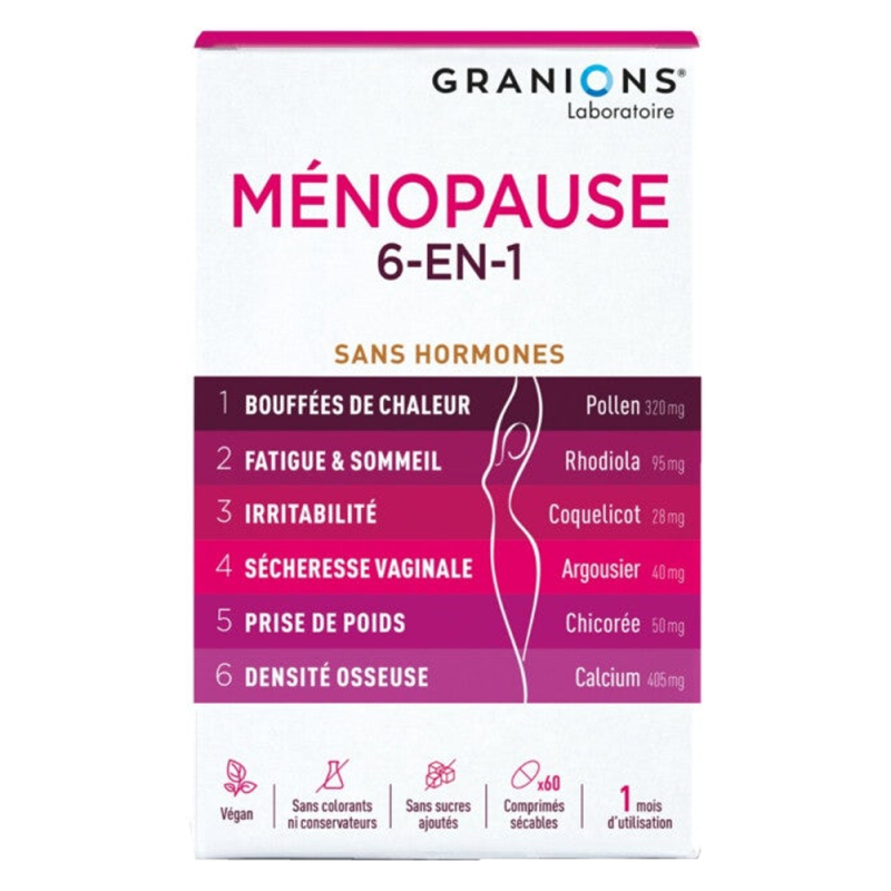 Granions Ménopause 6en1 - 60 comprimés 1 mois