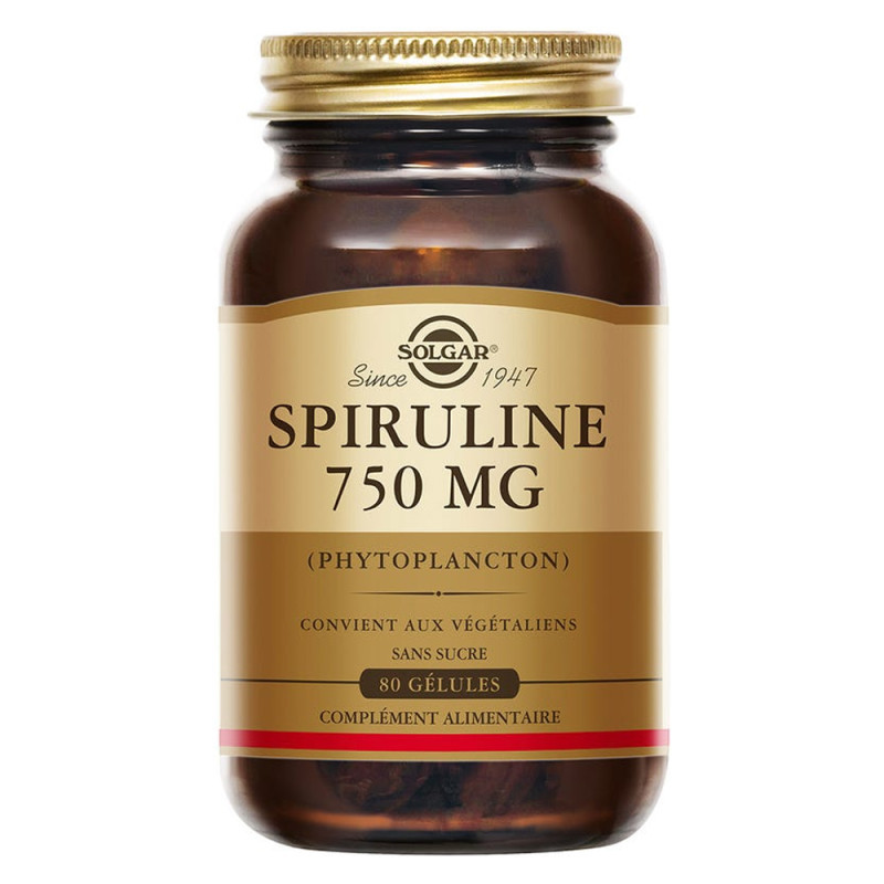Solgar Spiruline 750 mg 80 gélules