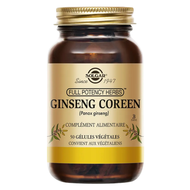 Solgar Ginseng Coréen 50 Gélules Végétales