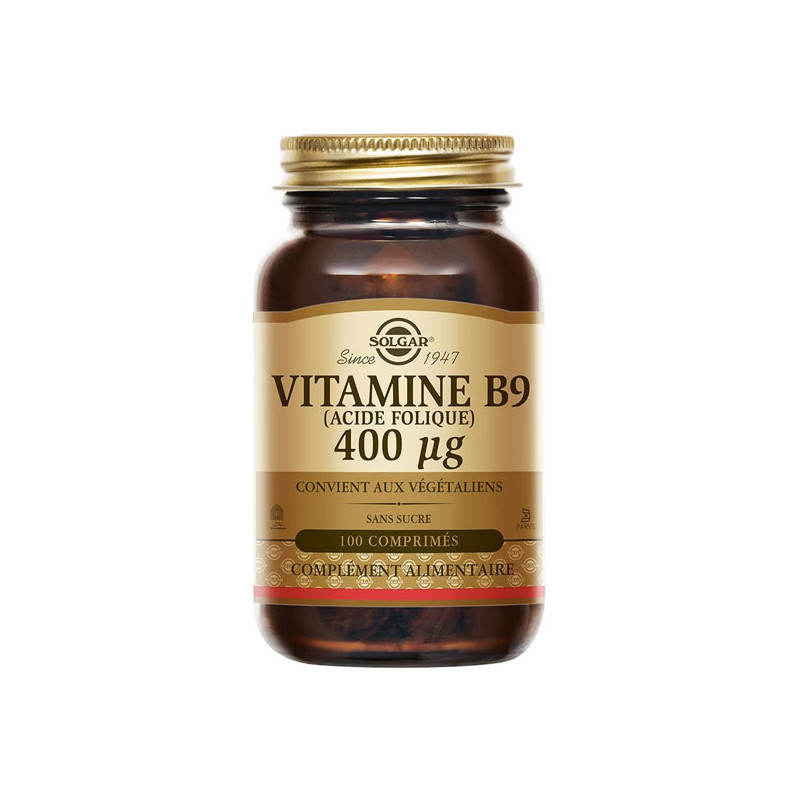 Solgar Vitamine B9 (Acide Folique) 400 µg 100 comprimés